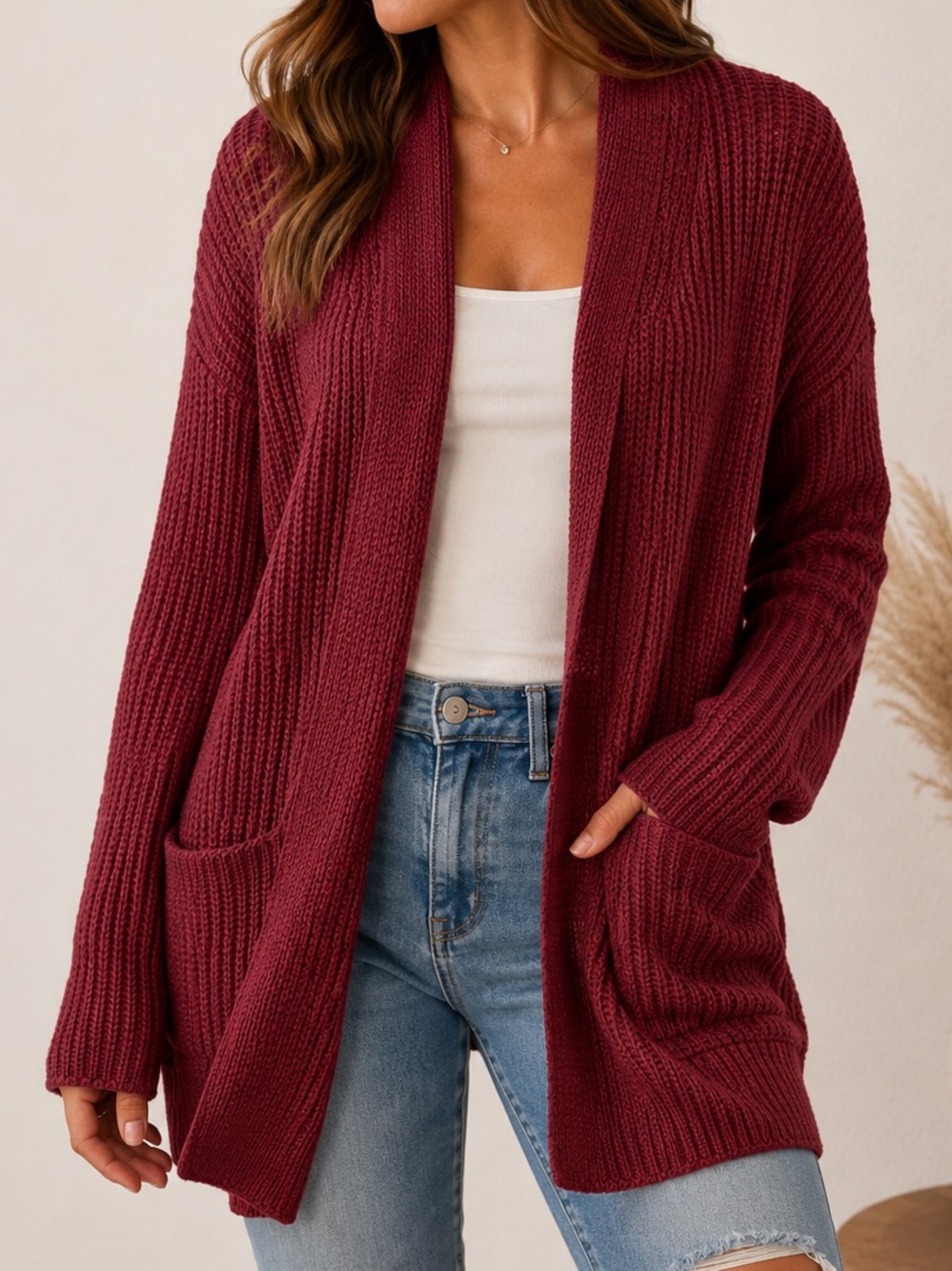 High Quality Burgundy Sweater With Criss Cross Back. Purchased From Stitch Fix.